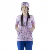 Zarf Yaka Desenli Üst - 9003 Love Pembe
