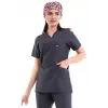 Zarf Yaka Kadın Tek Üst - 51 Füme