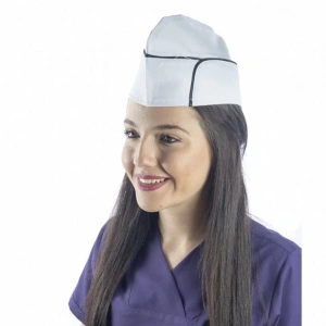 Aşçı Kayık Kep - Beyaz Siyah Biye