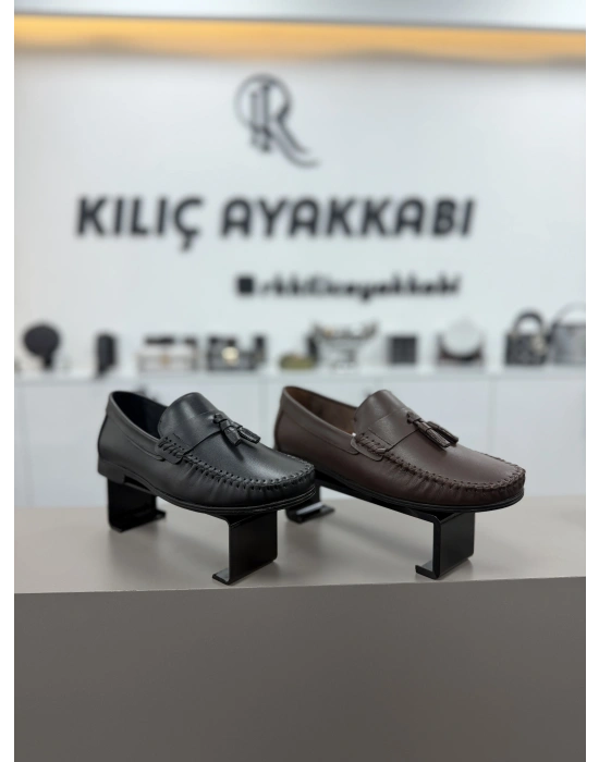 Deri Mod Püsküllü Ayakkabı