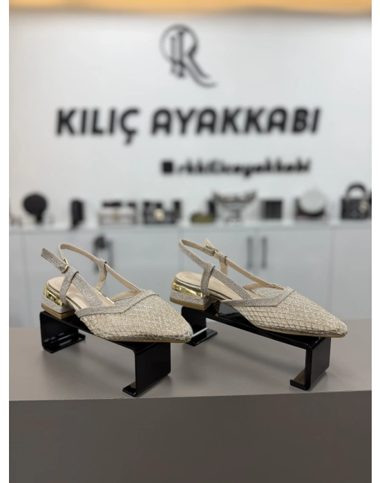 Fileli Kalın Topuk Babet