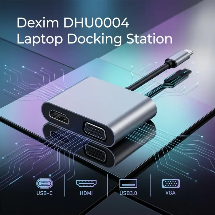 Dexim DHU0004 USB-Typ-c HDMI VGA Hub Laptop Docking Station