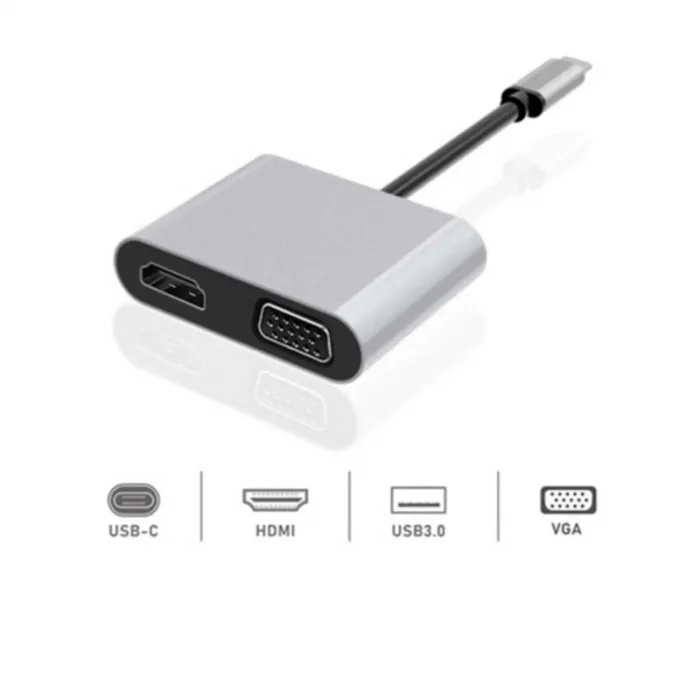 Dexim DHU0004 USB-Typ-c HDMI VGA Hub Laptop Docking Station