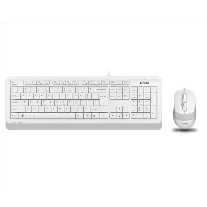 A4 TECH F1010 Q Türkçe USB Multimedya Beyaz 1600dpi Klavye+ Mouse