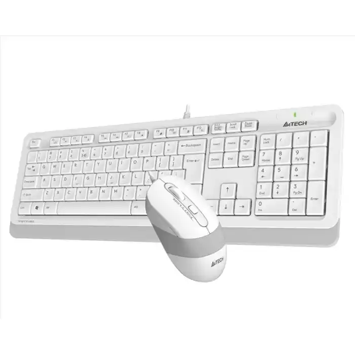 A4 TECH F1010 Q Türkçe USB Multimedya Beyaz 1600dpi Klavye+ Mouse