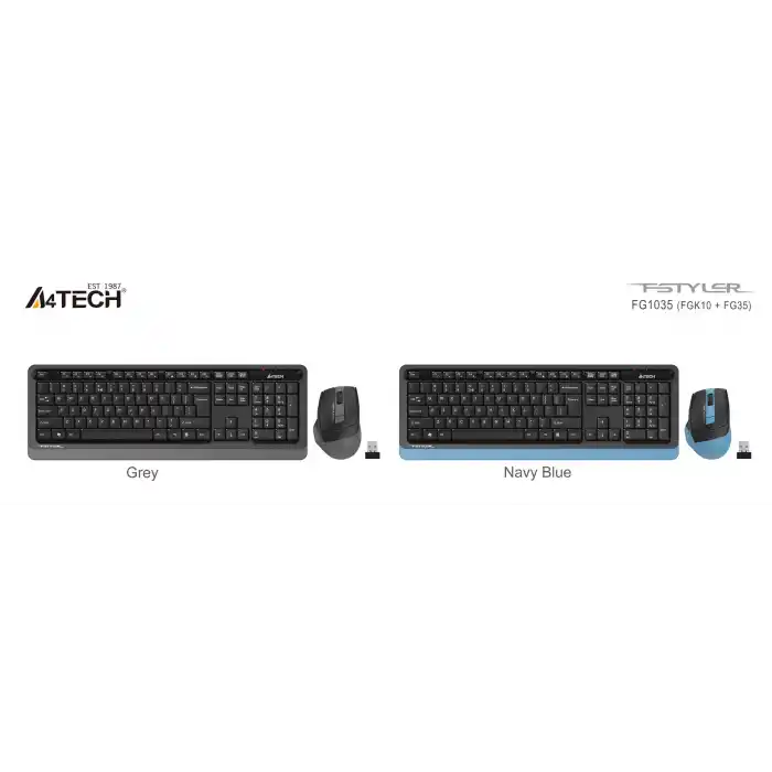 A4 TECH FG1035 Q Türkçe Kablosuz Gri 2000dpi Klavye+ Mouse