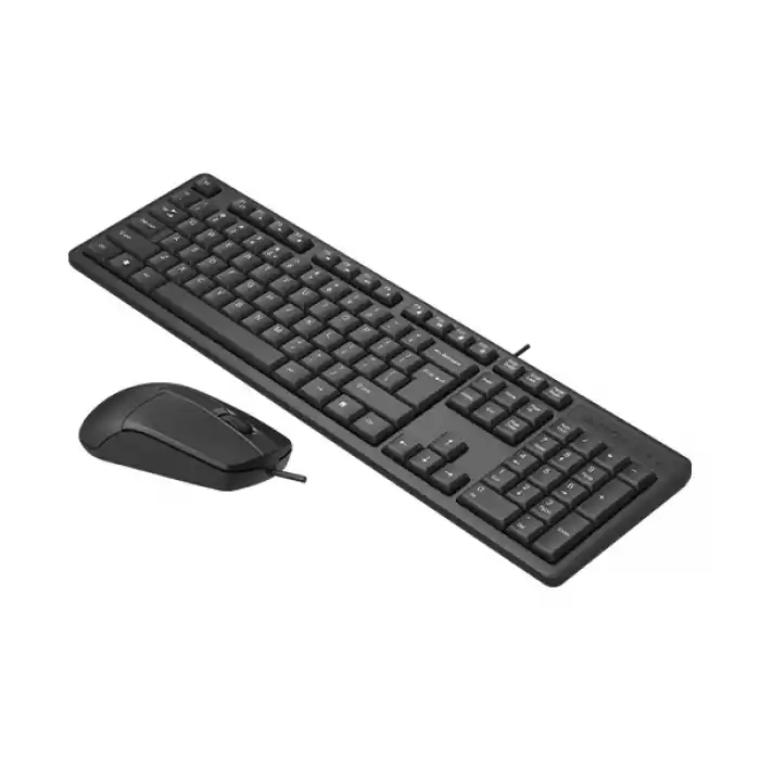 A4 TECH KR-3330S Q Türkçe USB Multimedya Siyah Sessiz Mouse Klavye+ Mouse