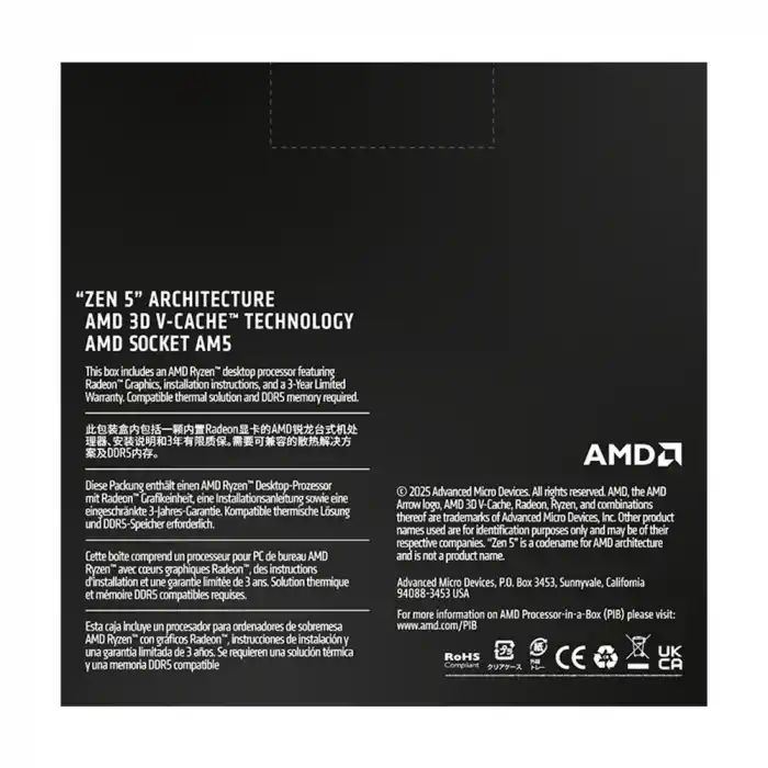 AMD RYZEN 9 9950X3D2 4.3GHZ 192MB AM5 BOX İŞLEMCİ