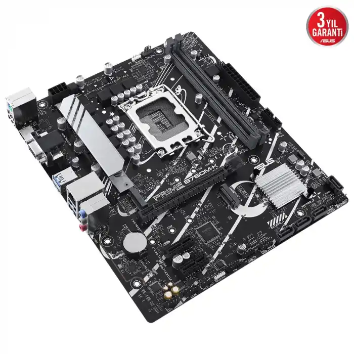 ASUS PRIME B760M-K B760 DDR5 Vga GLan 2.5G mATX HDMI M2 RGB USB3 1700p Anakart