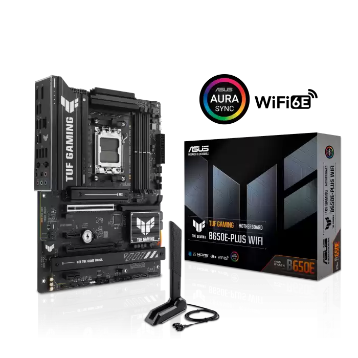 ASUS TUF GAMING B650E-PLUS WIFI B650 DDR5 (Vga Yok) GLan 2.5G ATX HD DP WIFI BT M2 RGB AM5 AMD Anakart