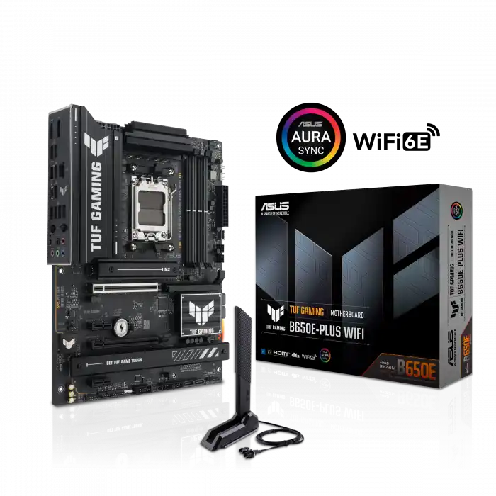 ASUS TUF GAMING B650E-PLUS WIFI B650 DDR5 (Vga Yok) GLan 2.5G ATX HD DP WIFI BT M2 RGB AM5 AMD Anakart