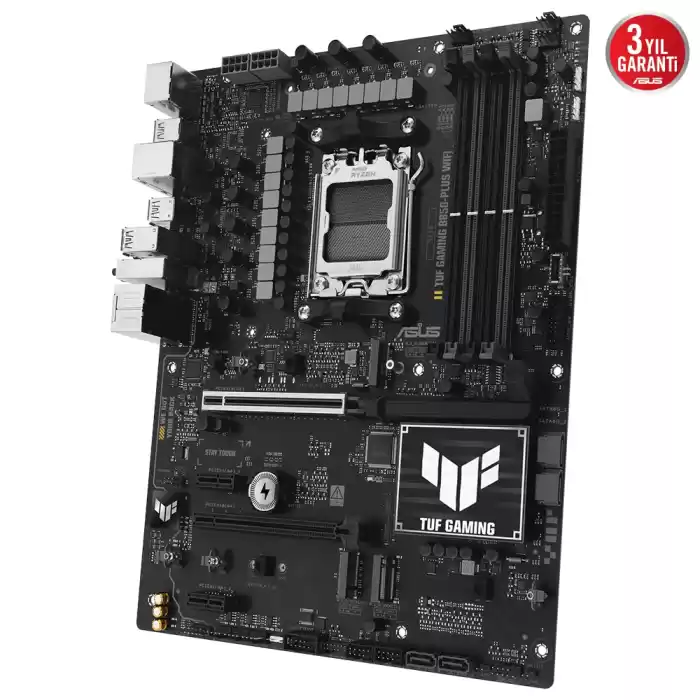ASUS TUF GAMING B850-PLUS WIFI B850 DDR5 (Vga Yok) GLan 2.5G ATX HD DP TYP-C WIFI BT RGB M2 AM5 AMD Anakart