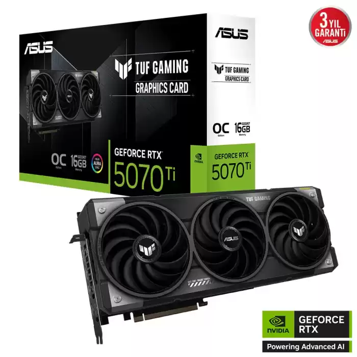 ASUS TUF GAMING GEFORCE RTX 5070 Ti 16GB TUF-RTX5070TI-O16G-GAMING GDDR7 OC EDITION 256 BIT GAMING EKRAN KARTI