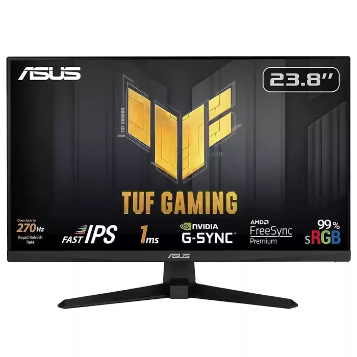 ASUS VG249QM1A TUF GAMING 23.8 LED IPS 1ms 270Hz 1920x1080 FullHD 2xHDMI DP Multimedya (Vesa) AMD Free. Pre. G-SYNC Siy