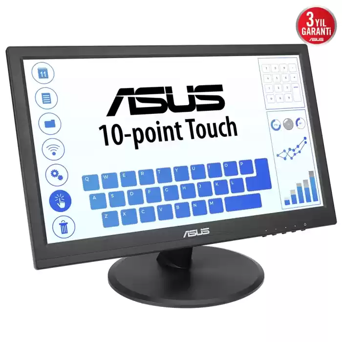 ASUS VT168HR 15.6 Dokunmatik 5ms 60Hz 1366x768 HD VGA HDMI (Vesa) 10 Parmak Siyah Monitör