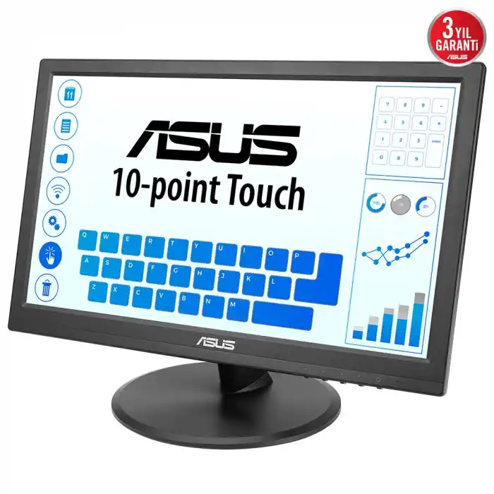ASUS VT168HR 15.6 Dokunmatik 5ms 60Hz 1366x768 HD VGA HDMI (Vesa) 10 Parmak Siyah Monitör