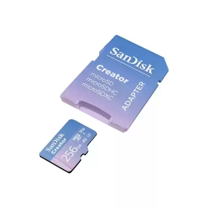 Creator 256GB 190/130MB/s microSDXC UHS-I A2 V30 Adaptörlü Hafıza Kartı SDSQXAV-256G-IN6MS