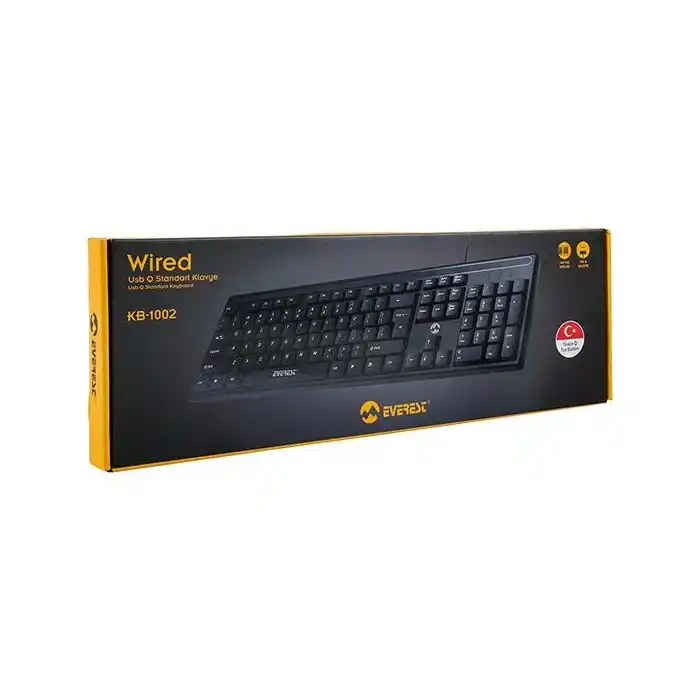 EVEREST KB-1002 Q Türkçe USB Standart Siyah Klavye