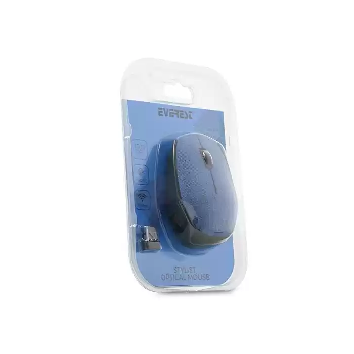 EVEREST KM-218 USB Kablosuz 2.4Ghz Mavi Kumaş Yüzey Mouse