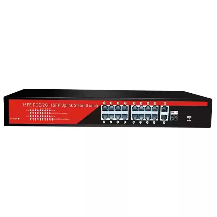 EZCOOL EZ-16PSF-SFP 16PORT 16FE+2GE+1SFP GIGABIT POE SWITCH 240W