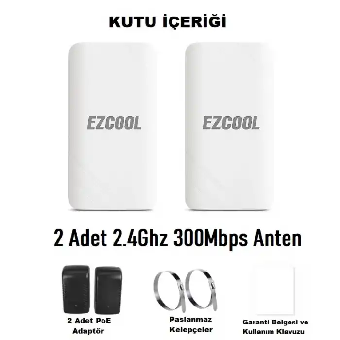 EZCOOL EZ-W240AN DIŞ ORTAM (2.4GHz 300Mbps 1KM) ACCESS POİNT