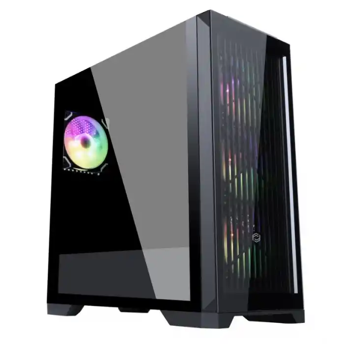 FRISBY FC-9455G VETRO 850W 80+ Bronze Siyah Dual-Ring RGB Fan Mid Tower ATX Kasa