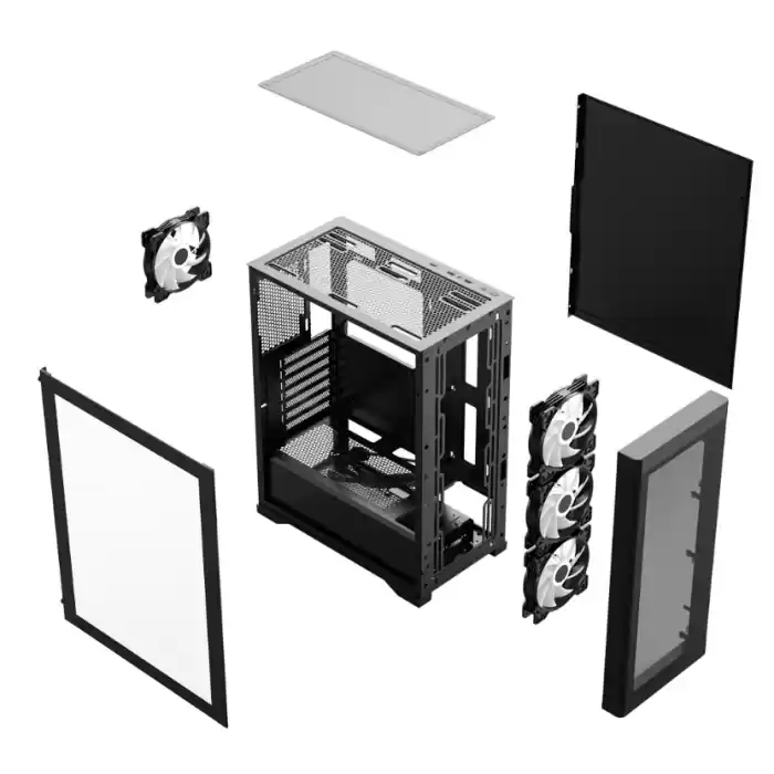 FRISBY FC-9480G 600w 80+ Siyah RGB Fan Mid Tower ATX Kasa