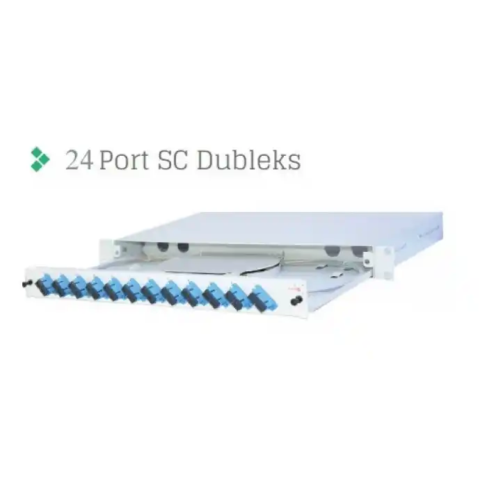 Full Set 24 Fiberli SM SC DX 1U Rack Tipi Fiber Panel