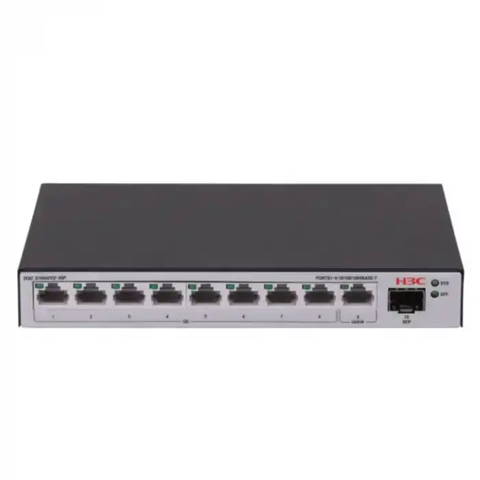 H3C Aolynk S1600V2-10P-HPWR 8GE PoE+ (125W), 1x GE, 1xSFP Metal Yönetilebilir Sw