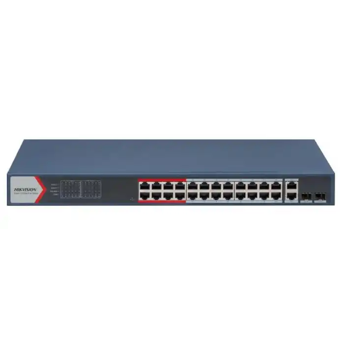 HIKVISION DS-3E1326P-EI(B) 24 PORT 24XFE+2XGE 370W YÖNETİLEBİLİR POE SWİTCH