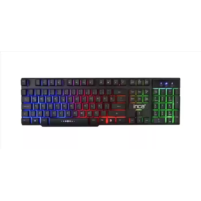 INCA IKG-448 Q Türkçe USB Siyah RAINBOW EFECT MEKANİK HİSLİ Klavye+ Mouse