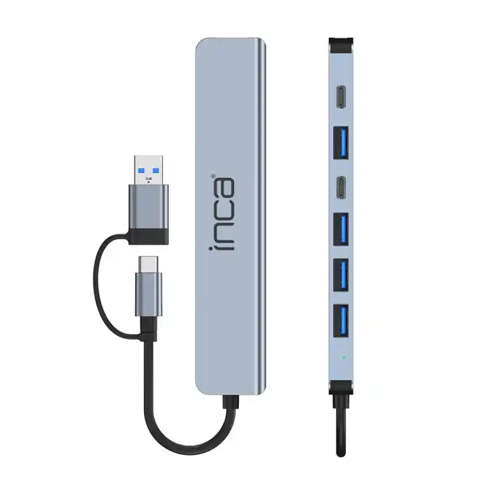 INCA IUTP-7T 7 Port X5 USB 3.0 + 2 Type-C Aluminyum Çoklayıcı