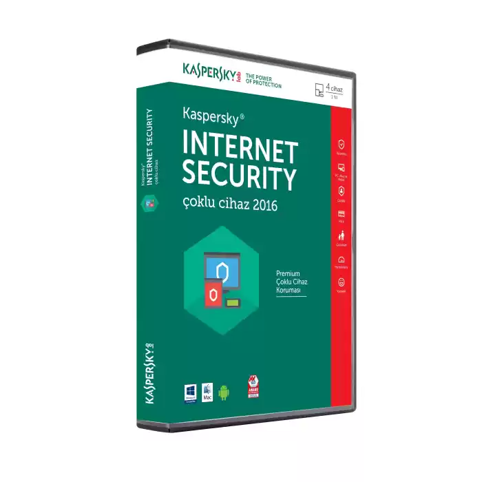 KASPERSKY INTERNET SECURTY 4 KULLANICILI  TR 1 YIL DVD
