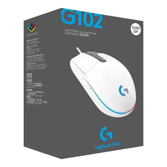 LOGITECH G G102 910-005824 OYUNCU MOUSE BEYAZ