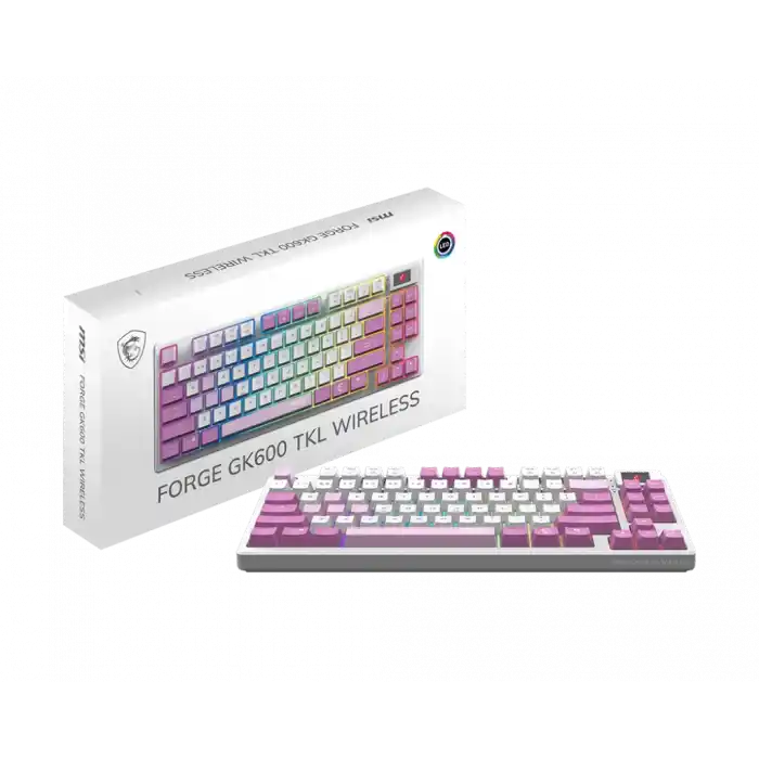 MSI FORGE GK600 TKL W VIOLET TR GAMING KLAVYE