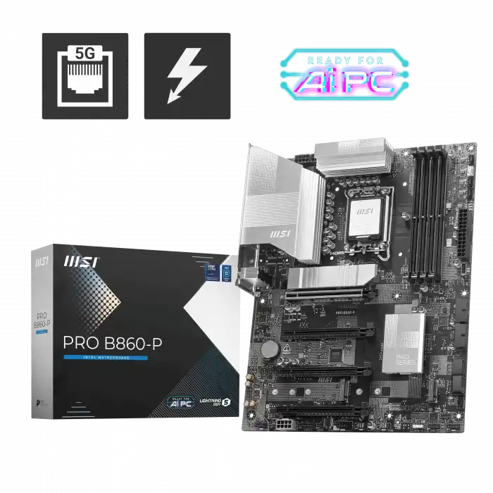 MSI MB PRO B860-P SOKET 1851 DDR5 8600MHZ(OC) 3xM.2 1x TB4 HDMI DISPLAY 5G LAN ATX