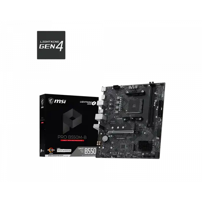 MSI PRO B550M-B AM4 DDR4 4600(OC) HDMI DP 2x M.2 USB 5Gbps mATX