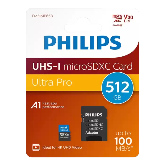 PHIIPS 512GB MICRO SDXC 100 MB/S C10 FM51MP65B/00