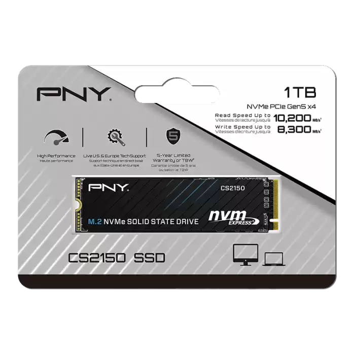 PNY CS2150 1TB 10200/8300 MB/s M.2 NVMe SSD (M280CS2150-1TB-TB)
