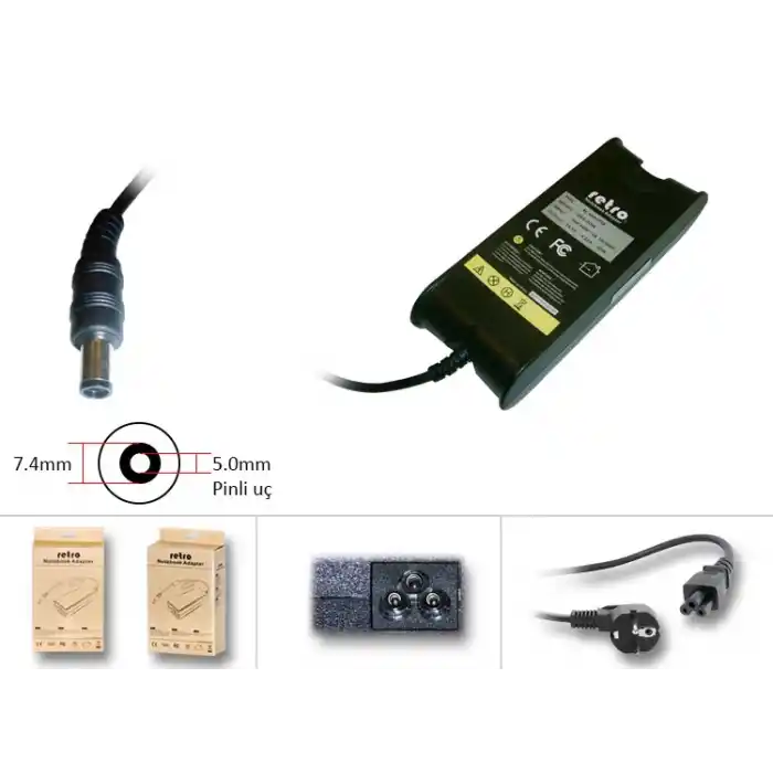 RETRO Dell 90W Pinli Uç Notebook Adaptör RNA-DL04