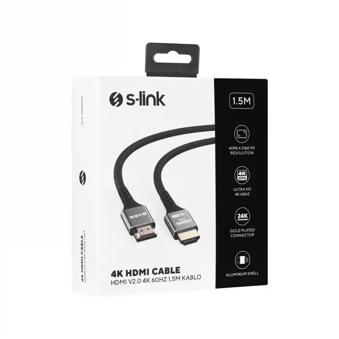 S-link SLX-HD4K015 1.5 m 4K HDMI Kablo