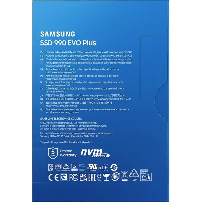 Samsung 990 EVO PLUS MZ-V9S4T0BW 4TB 7250/6300 MB (Resmi Distribütör Garantili)