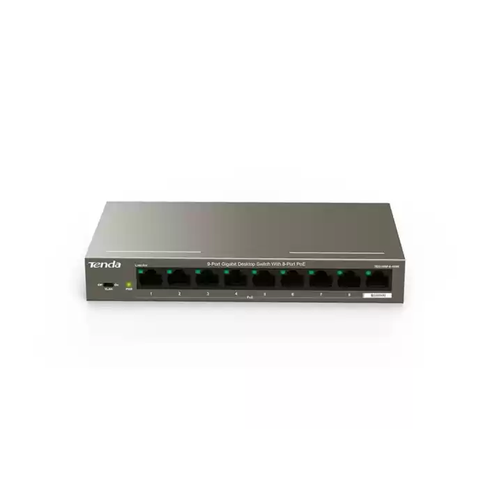 TENDA TEG1109P-8-102W 8GE PoE Port (102W), 1GE Uplink Desktop Switch