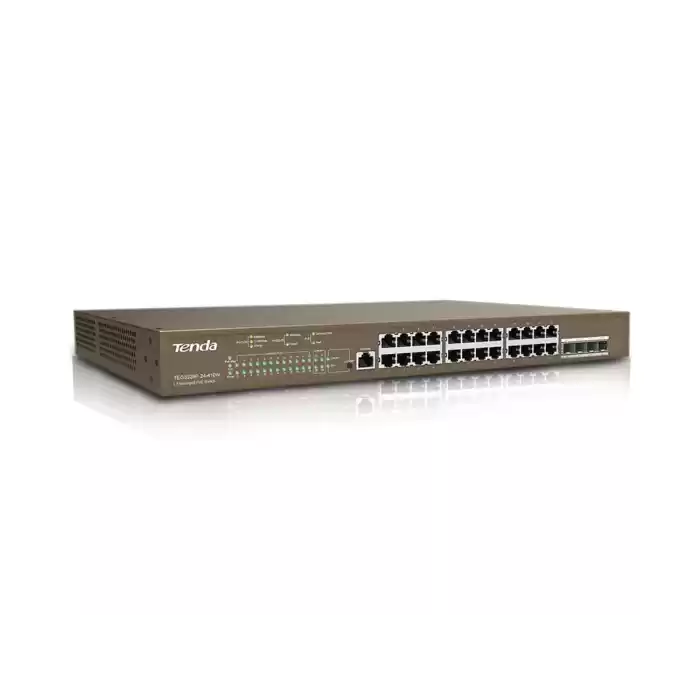 TENDA TEG5328P-24-410W 24GE PoE Port (370W), 4xSFP L3 Yönetilebilir Switch