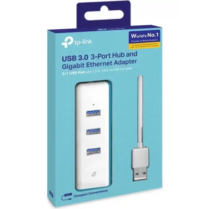 TP-LINK UE330 USB 3.0 3 Port Hub Ve Gigabit Ethernet Adaptör 2si 1 Arada USB Adaptör
