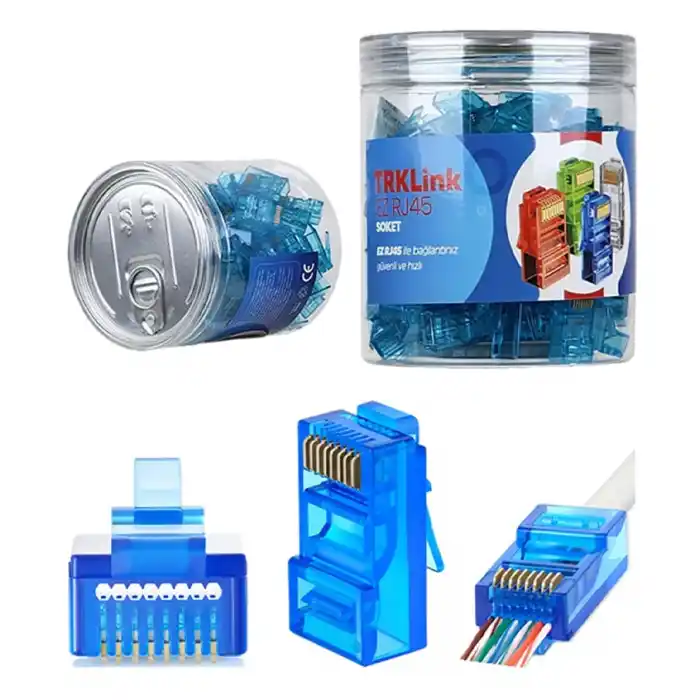 TRKLink EZ RJ45 KONNEKTÖR (MAVİ) 100 lü PAKET YENİ NESİL