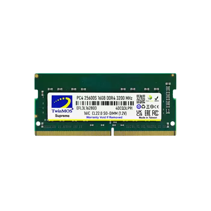 TWINMOS MDD416GB3200N 16GB (Tek Parça) DDR4 3200Mhz Notebook Bellek