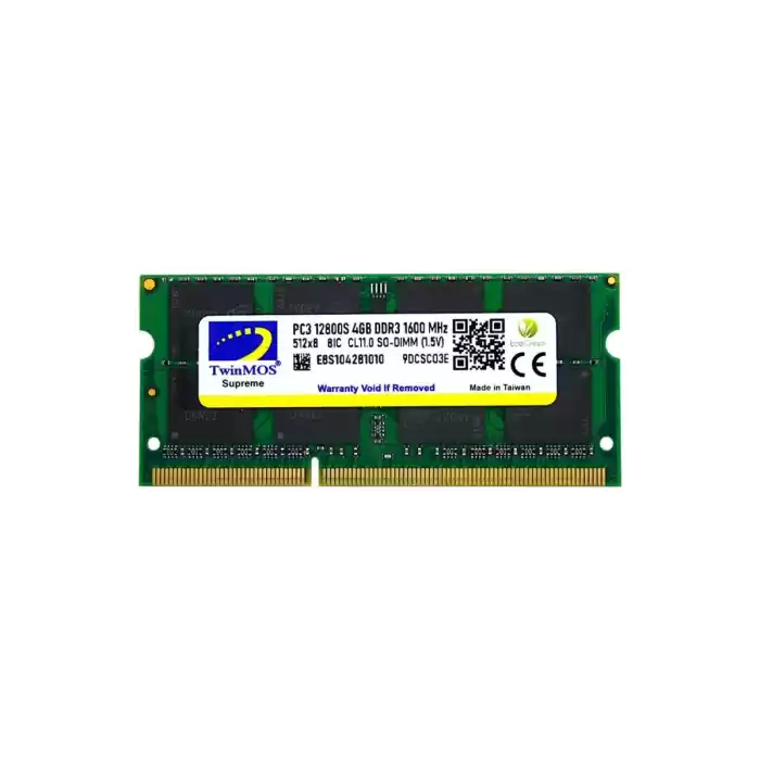 TwinMOS Sodimm 4 GB 1600MHz 1.5V DDR3 Notebook Ram