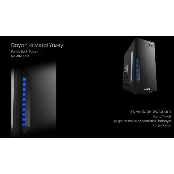 VENTO TA-K61 400W Siyah-Gümüş Mid Tower ATX Kasa