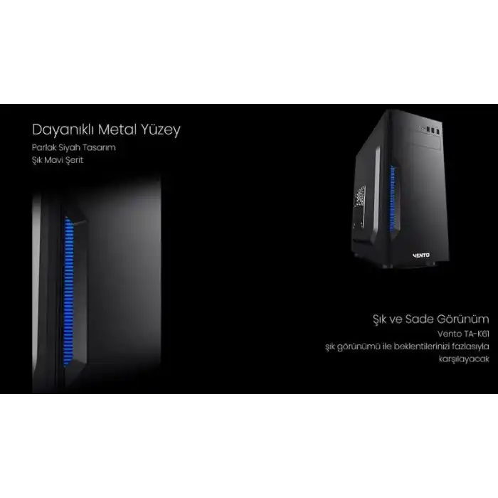 VENTO TA-K61 500W Siyah-Gümüş Mid Tower ATX Kasa